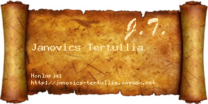 Janovics Tertullia névjegykártya